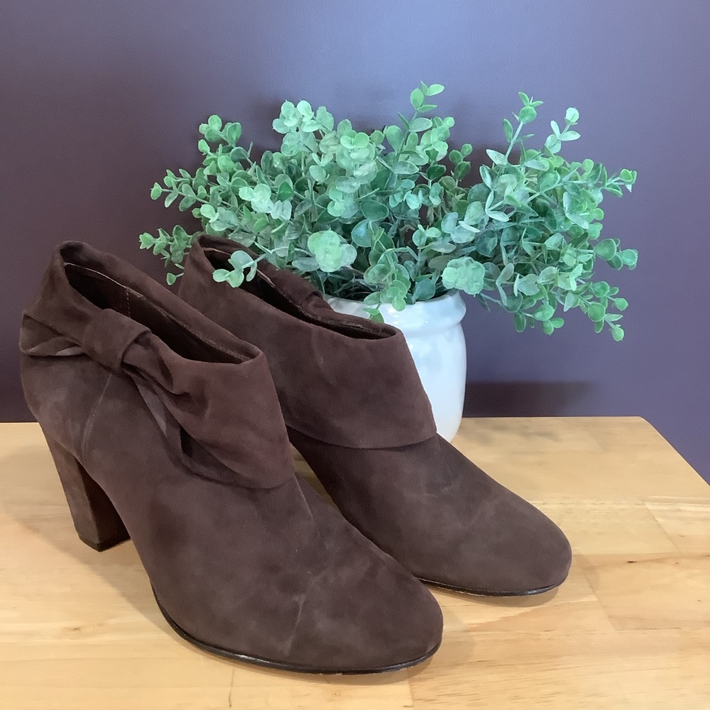 Kate Spade Chocolate Ankle Booties with Bow